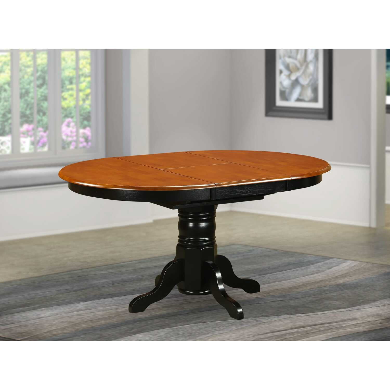 East West Furniture Avon 42-60 Inch Oval Expandable Kitchen Table ...