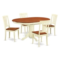 East West Furniture Avon 5 Piece Lath Back Dining Table Set