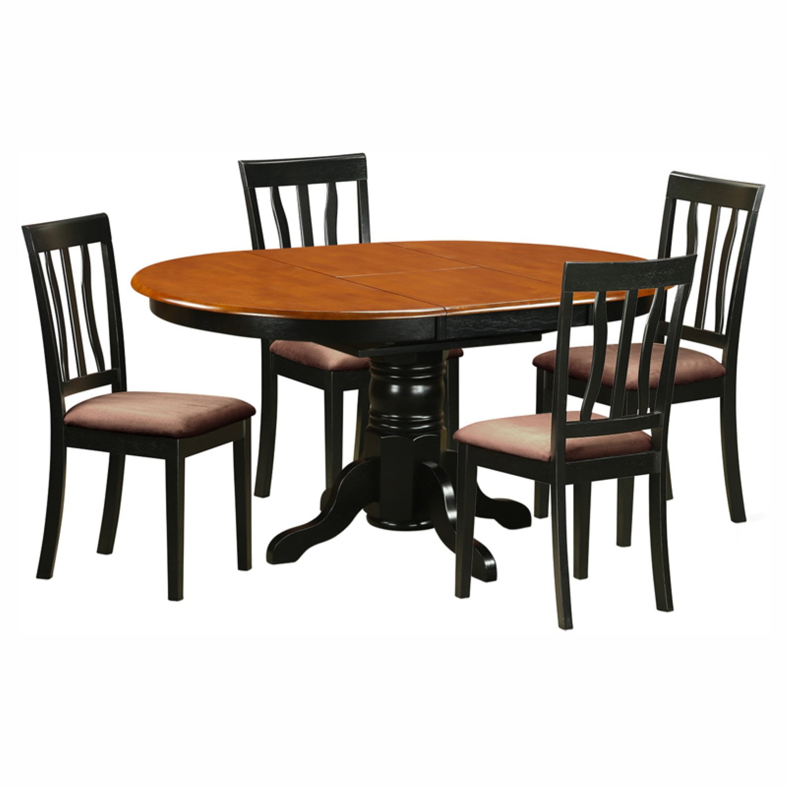 East West Furniture Avon 5 Piece Pedestal Oval Dining Table Set with