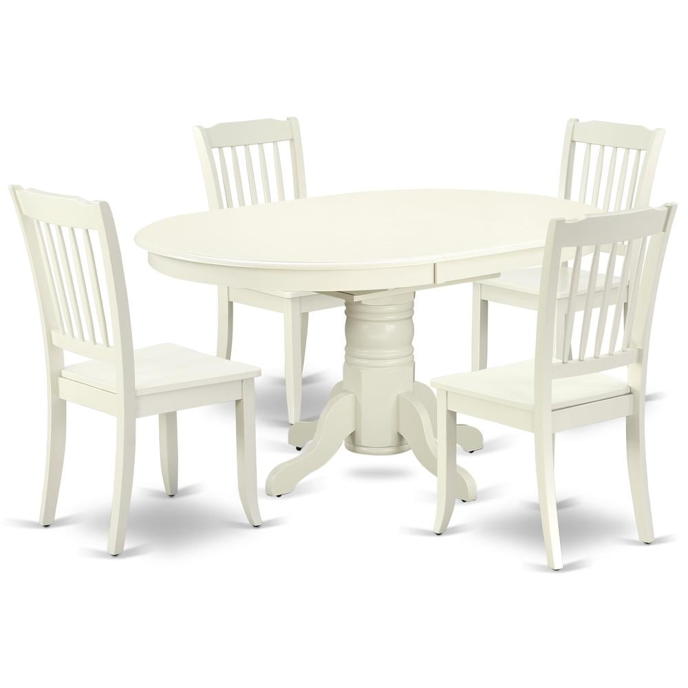 East West Furniture Avon 5piece Dining Set w/ Vertical Slatted Chairs