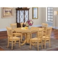 thumbnail image 1 of East West Furniture Avon 7-piece Dining Set with Wood Seat in Oak, 1 of 5
