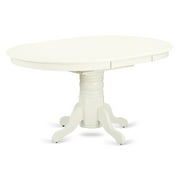 East West Furniture Avon 7-piece Wood Dinette Table Set in Linen White