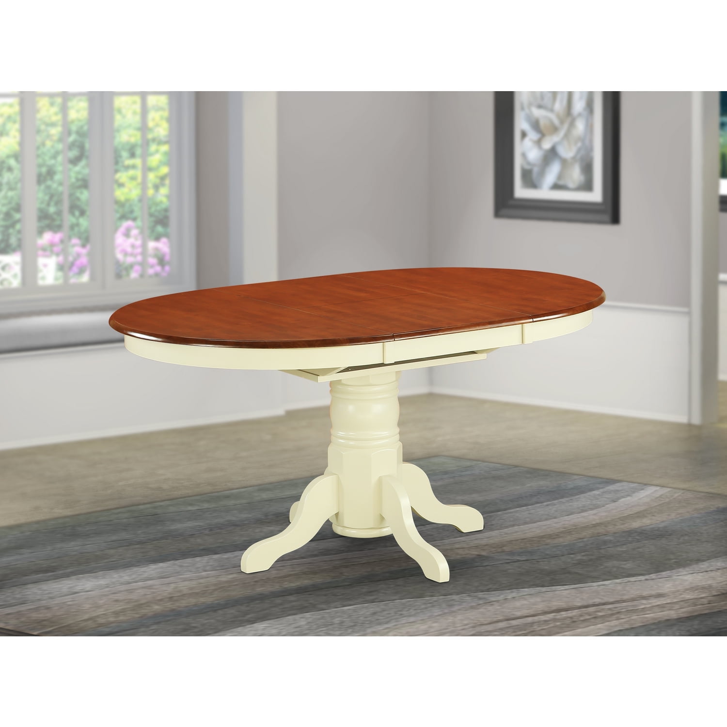 East West Furniture Avon Oval Dining Kitchen Table with 18 in