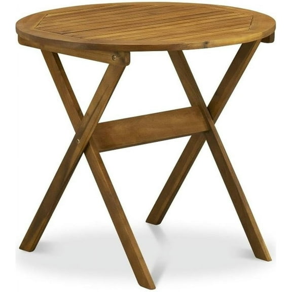 East West Furniture BMNTDNA Patio Furniture Outdoor Acacia Wood Round Coffee Table, 30x30 Inch, Natural Oil