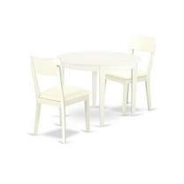 East West Furniture Dining Room Set Linen White, BOAD3-LWH-LC