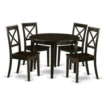 East West Furniture Boston 5-piece Dining Set w/ Table & 4 Chairs in Cappuccino