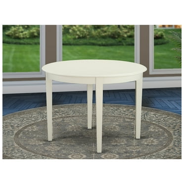 East West Furniture Boston Wood Dining Table with 4 Tapered Legs in Linen White