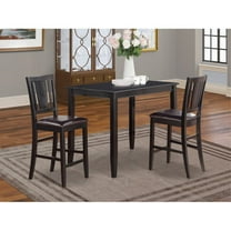 East West Furniture Buckland 3-piece Dining Table and Stools Dining Set in Black