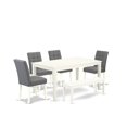 thumbnail image 1 of East West Furniture 6 Piece Dining Table Set contain A Modern Table a Wooden Bench, 1 of 2