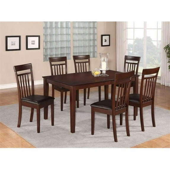 East West Furniture CAP5S-MAH-LC 5 Piece Dining Table Set For 4 Set- Dining Room Table and 4 Dining Chairs