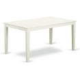 thumbnail image 1 of East West Furniture CAT-LWH-S Capri Dining Table - a Rectangle Wooden Table Top with Sturdy Legs, 36x60 Inch, Linen White, 1 of 5
