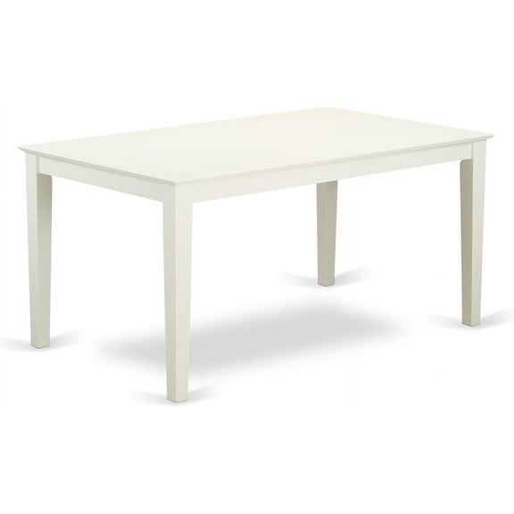East West Furniture CAT-LWH-S Capri Dining Table - a Rectangle Wooden Table Top with Sturdy Legs, 36x60 Inch, Linen White