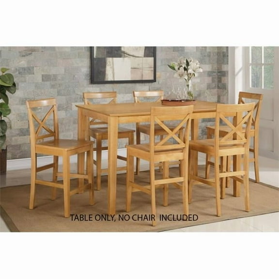 East West Furniture CAT-OAK-H Capri Rectangular Counter Height Dining Table 36 In. X 60 In. With Solid Wood Top