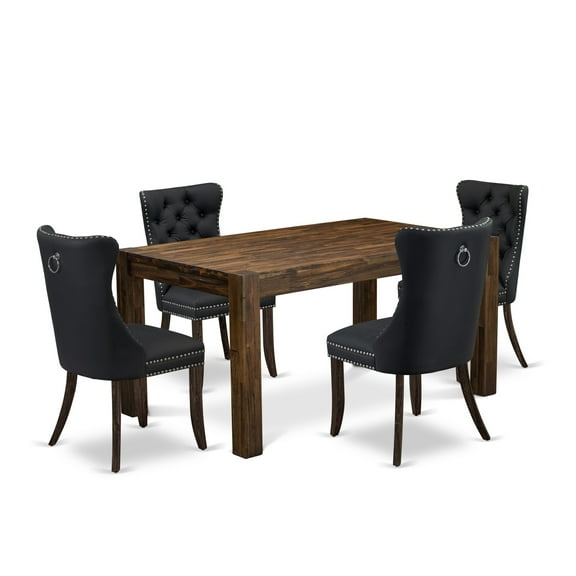 East West Furniture 5 Piece Dining Table Set