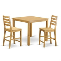 East West Furniture Cafe 42" Wood Counter Height Stools in Oak (Set of 2)