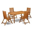 thumbnail image 1 of East West Furniture Wooden Patio Set Natural Oil, CMCN5NC5N, 1 of 4