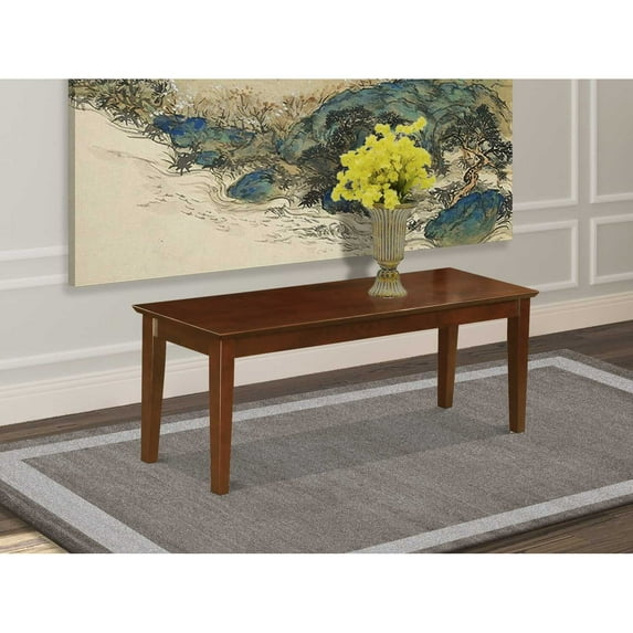 CAB-MAH-W Capri bench with wood seat in Mahogany