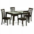 thumbnail image 1 of East West Furniture Capri 5 Piece Glass Top Rectangular Dining Table Set with Wooden Seat Chairs, 1 of 2
