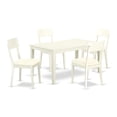 thumbnail image 1 of East West Furniture Capri 5-piece Dining Set with Faux Leather Seat in White, 1 of 4