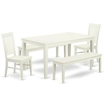 East West Furniture Dining Room Set Linen White, CANO5C-LWH-W
