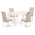 thumbnail image 1 of East West Furniture Capri 5-piece Wood Dining Set in Linen White/Cream, 1 of 6