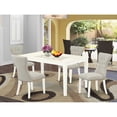 thumbnail image 1 of East West Furniture Capri 5-piece Wood Dining Set in Linen White/Doeskin, 1 of 6