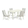 thumbnail image 1 of East West Furniture Capri 5-piece Wood Dining Set in Linen White/Light Gray, 1 of 10