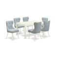 thumbnail image 1 of East West Furniture Capri 7-piece Wood Dining Room Table Set in Linen White, 1 of 6