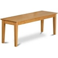 thumbnail image 1 of East West Furniture Capri Dining Room Bench with Wood Seat, 51x15x18 Inch, Oak, 1 of 3