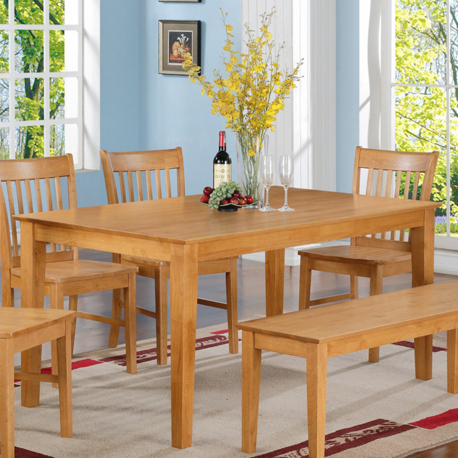 Rectangle Oak Dining Table Durable Elegant Dining Solution
