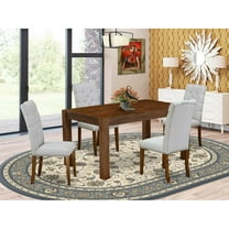East West Furniture Celina 5-piece Wood Dining Set in Natural/Gray