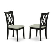 East West Furniture Clarksville 41" Fabric Dining Chairs in Black (Set of 2)