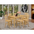 thumbnail image 1 of East West Furniture Counter Height Pub Top Table & 6 Dining Chair, Oak, 1 of 5