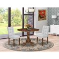 thumbnail image 1 of East West Furniture 3-Piece Kitchen Table Set in Antique Walnut/Light Gray, 1 of 6