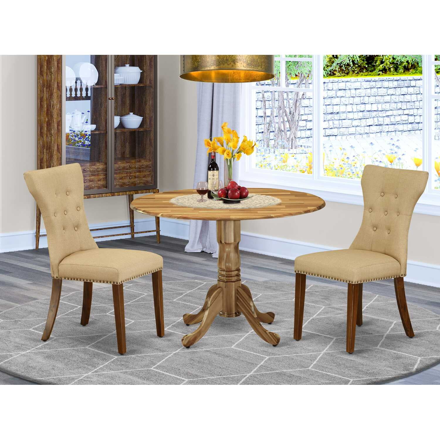 East West Furniture DLGA3-ANA-03 3-Piece Table and
