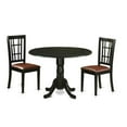 thumbnail image 1 of East West Furniture DLNI3-BLK-LC Dining Room Set - Table & 2 Chairs, Black - 3 Piece, 1 of 1