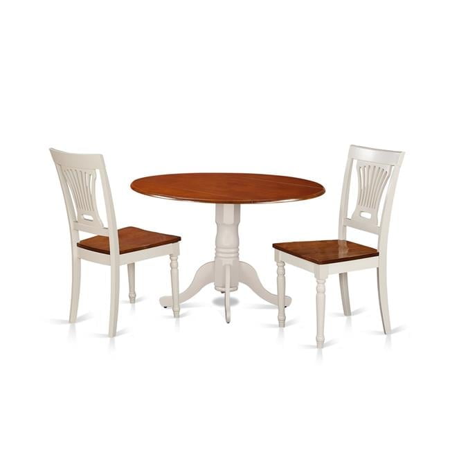 Buttermilk and Cherry 3-Piece Round Drop Leaf Dining Set