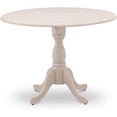 thumbnail image 1 of East West Furniture DMT-ABC-TP Dublin Kitchen Dining Table - a Round Wooden Table Top with Dropleaf & Pedestal Base, 42x42 Inch, Wirebrushed Buttercream, 1 of 9