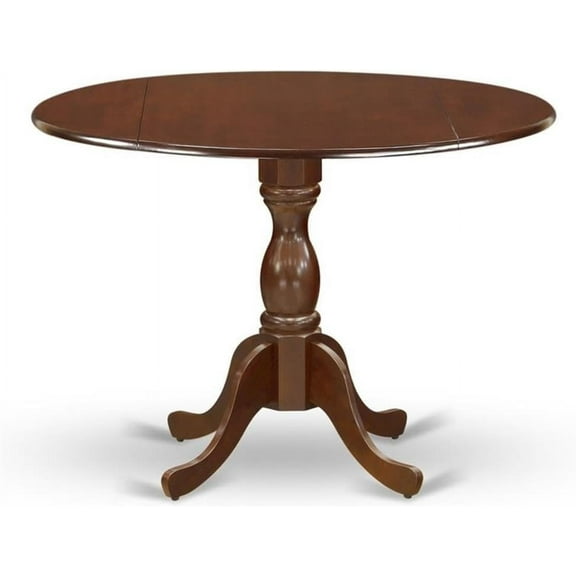 East West Furniture DMT-MAH-TP Dublin Kitchen Table - a Round Dining Table Top with Dropleaf & Pedestal Base, 42x42 Inch, Mahogany