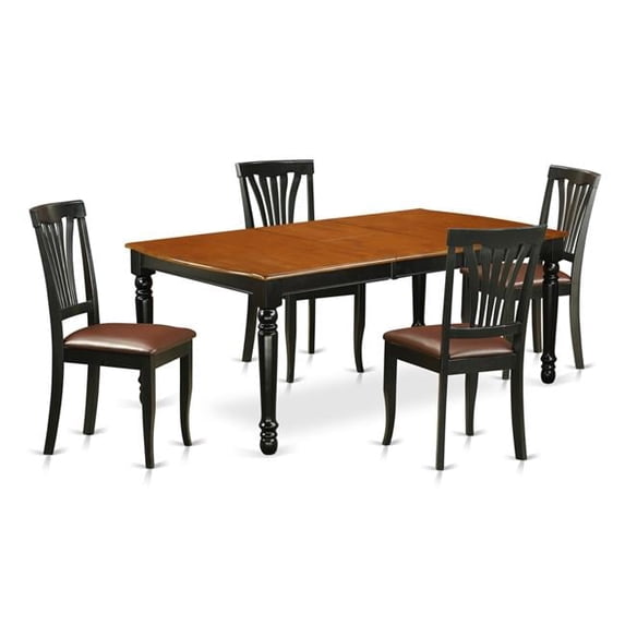 East West Furniture DOAV5-BCH-LC 5 Piece Kitchen Tables & Chair set, Black & Cherry