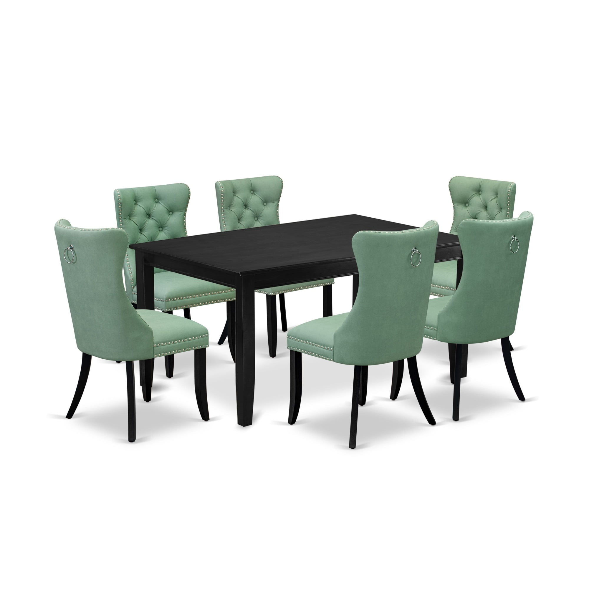 East West Furniture DUDA7-BLK-22 7 Piece Modern Dining Table Set ...