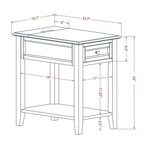 East West Furniture Denison 1-Drawer Asian Wood Nightstand in Urban Gray