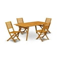 thumbnail image 1 of East West Furniture Denison 5-piece Wood Outdoor Set in Natural Oil, 1 of 3