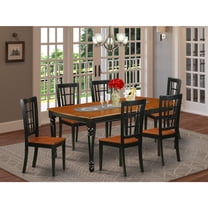 East West Furniture Dining Room Set Black & Cherry, DONI7-BCH-W