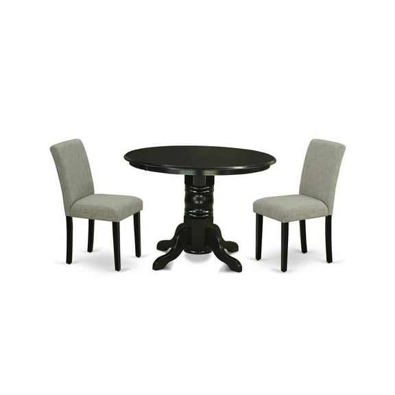East West Furniture Dining Room Set Black, SHAB3-BLK-06