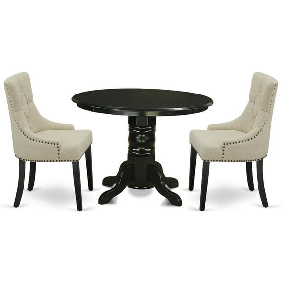 East West Furniture Dining Room Set Black, SHFR3-BLK-02