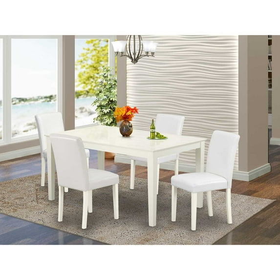 East West Furniture Dining Room Set Linen White, CAAB5-LWH-64
