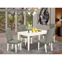 East West Furniture Dining Room Set Linen White, CAEL5-LWH-07