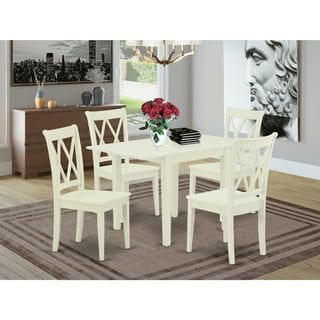 East West Furniture HLPL5-BCH-W 5 Piece Kitchen Table Set for 4