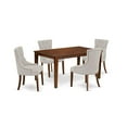 thumbnail image 1 of East West Furniture Capri 5-piece Wood Dining Set in Mahogany/Doeskin, 1 of 4